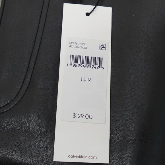 Calvin Klein Jeans Faux Leather 90s Pants Black Beauty - 14 - Picture 7 of 10